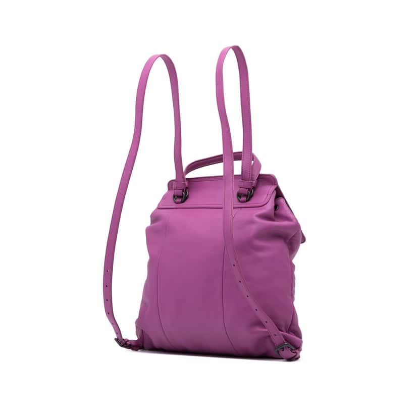 Bottega Veneta Nappa Intrecciato Backpack Purple Leather Good condition - Back View