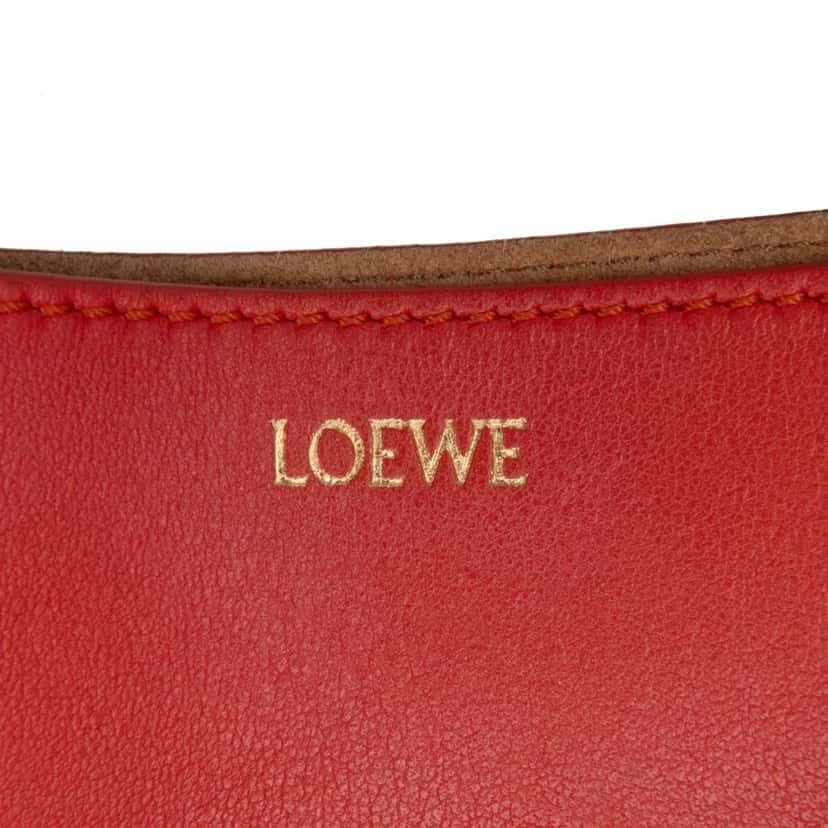 Loewe Mini Calfskin Puzzle Fold Tote Red Leather Good condition - Box View