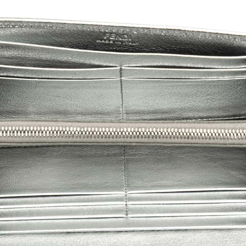 Fendi Zucca Embossed Leather F is Fendi Continental Wallet Brown Leather Good condition - Model View