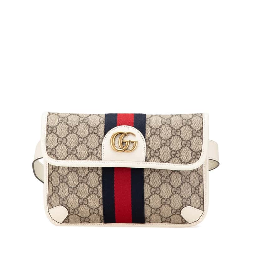 Gucci GG Supreme Ophidia Belt Bag Brown Canvas Good condition - Front View