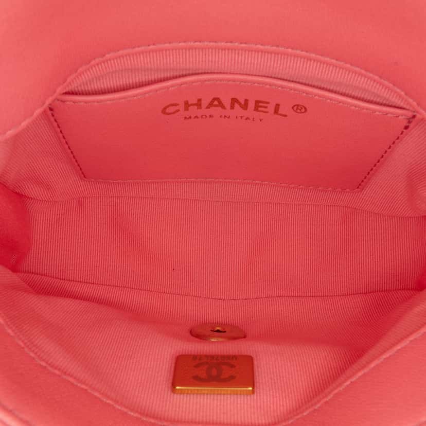 Chanel Mini Quilted Lambskin Funky Town Flap Pink Leather Very good condition - Model View