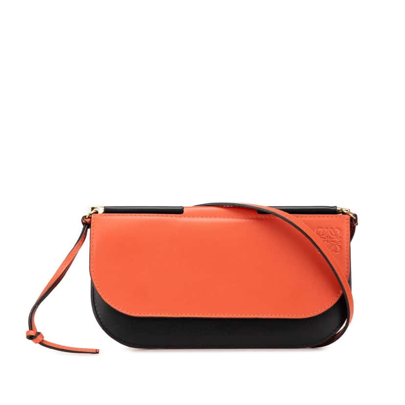 Loewe Bicolor Leather Gate Pochette Crossbody Orange Leather Good condition - Front View
