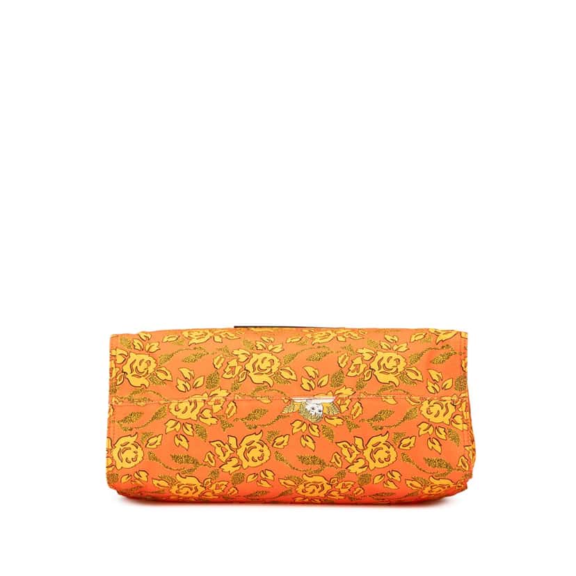 Loewe Paulas Ibiza Canvas Floral Print Tote Orange Canvas Good condition - Inside View