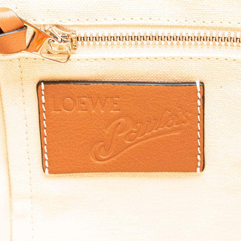 Loewe Paulas Ibiza Canvas Floral Print Tote Orange Canvas Good condition - Box View
