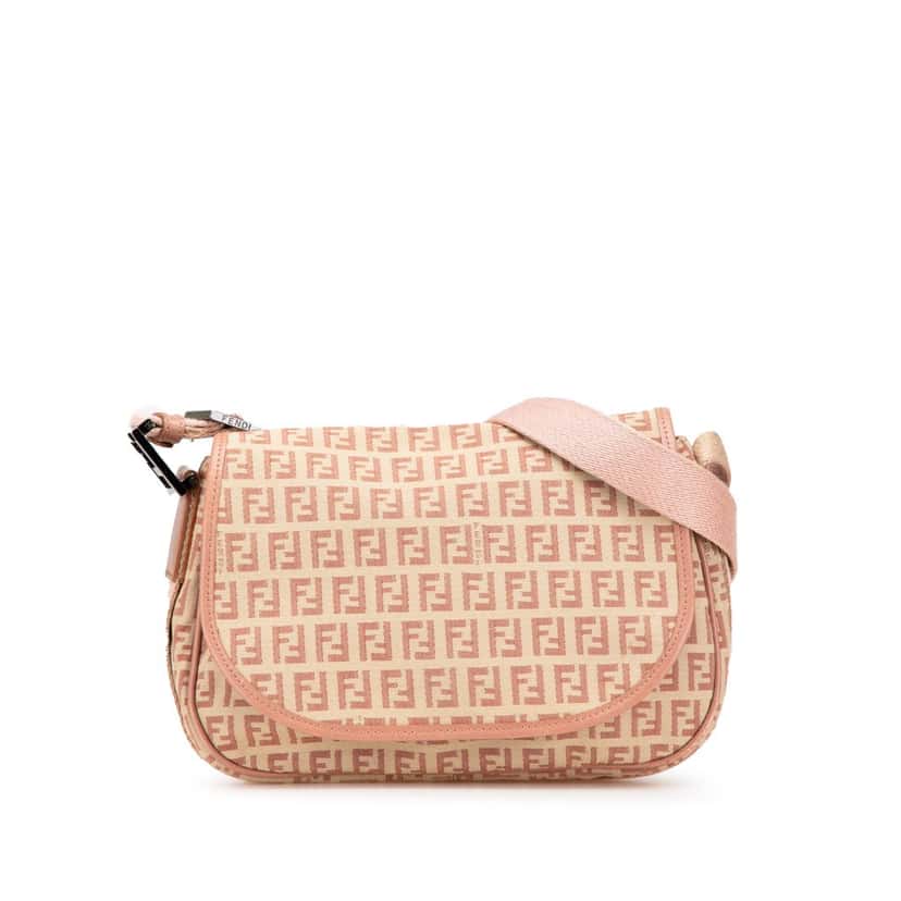 Fendi Zucchino Canvas Crossbody Brown Canvas Good condition - Front View