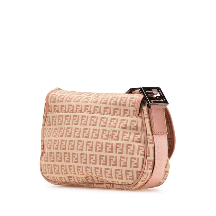 Fendi Zucchino Canvas Crossbody Brown Canvas Good condition - Back View