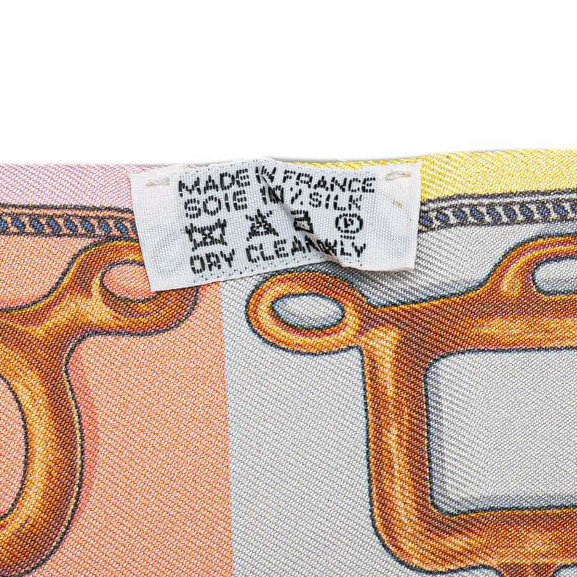 Hermès Bouclerie d Attelage Silk Twilly Scarf Brown Silk Good condition - Back View