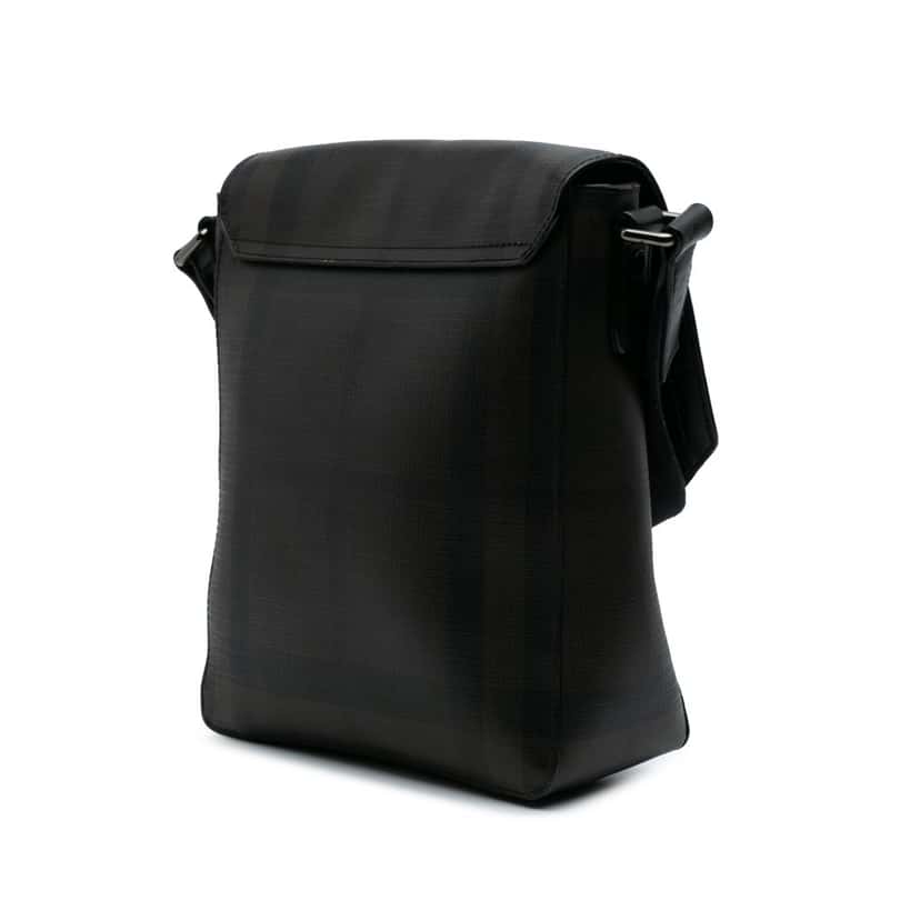 Burberry Smoke Check Coated Canvas Crossbody Brown Canvas Good condition - Back View