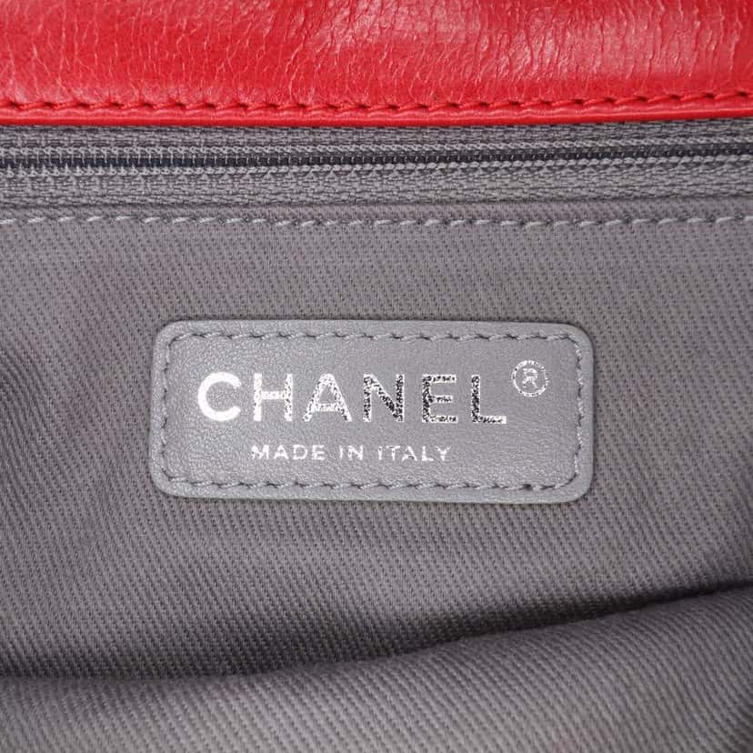 Chanel Aged Calfskin CC Chain Frame Flap Red Leather Good condition - Box View