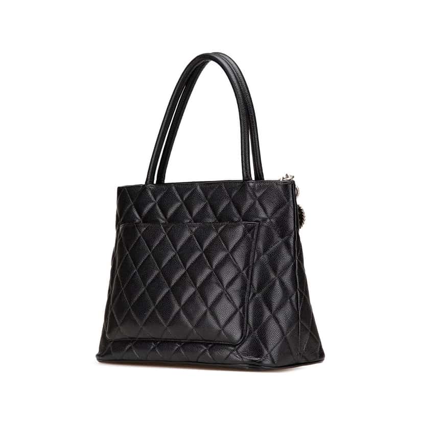 Chanel Caviar Medallion Tote Black Leather Good condition - Back View