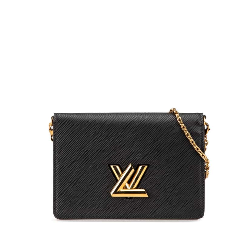 Louis Vuitton Epi Twist Belt Chain Wallet Black Leather Good condition - Front View