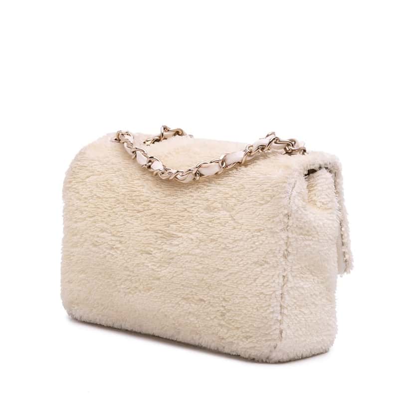 Chanel Small Sequins Single Flap Brown Polyester Good condition - Back View