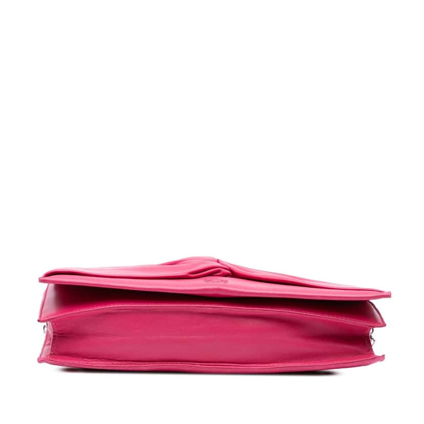 Loewe Anagram Nappa Bow Tie Clutch with Chain Pink Leather Good condition - Inside View