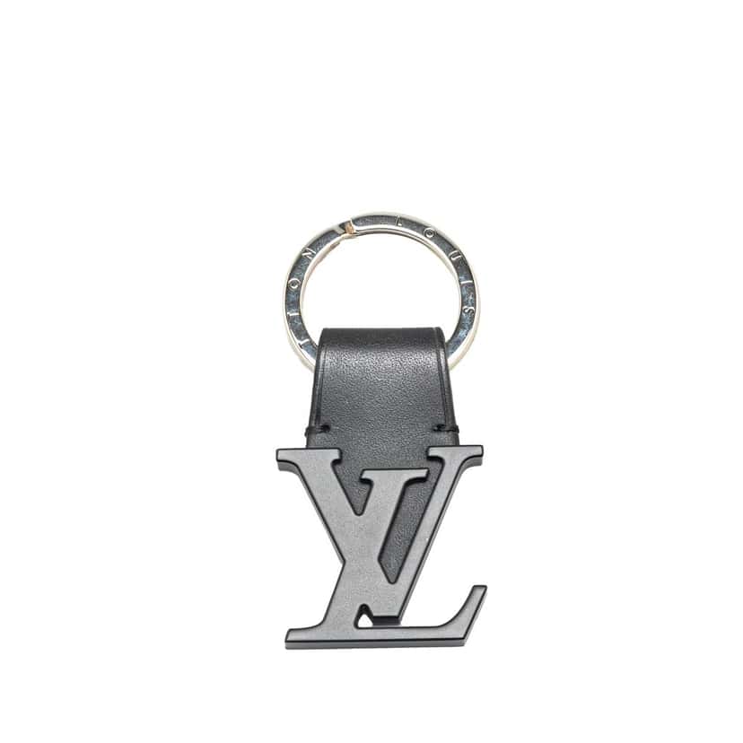 Louis Vuitton Leather LV Initials Key Holder Black Brass Good condition - Front View