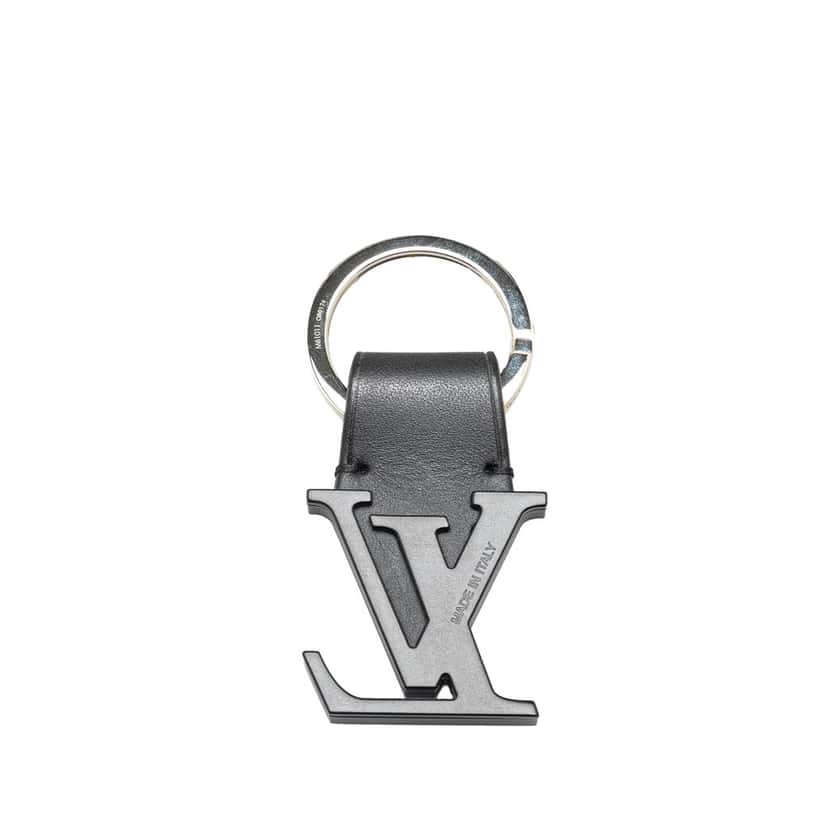 Louis Vuitton Leather LV Initials Key Holder Black Brass Good condition - Back View