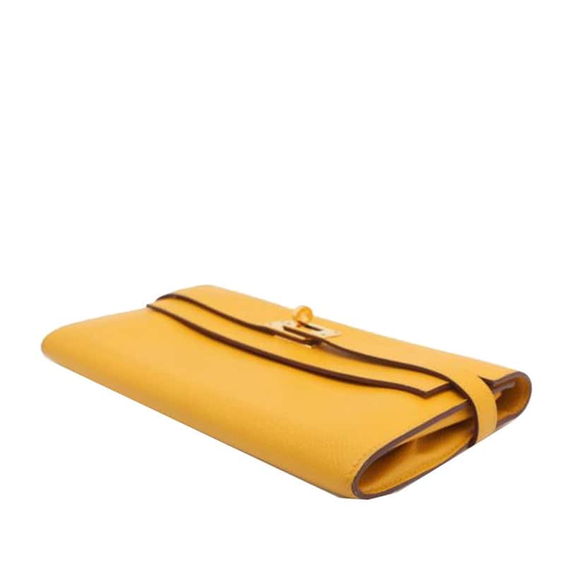 Hermès Epsom Kelly Longue Wallet Yellow Leather Good condition - Back View