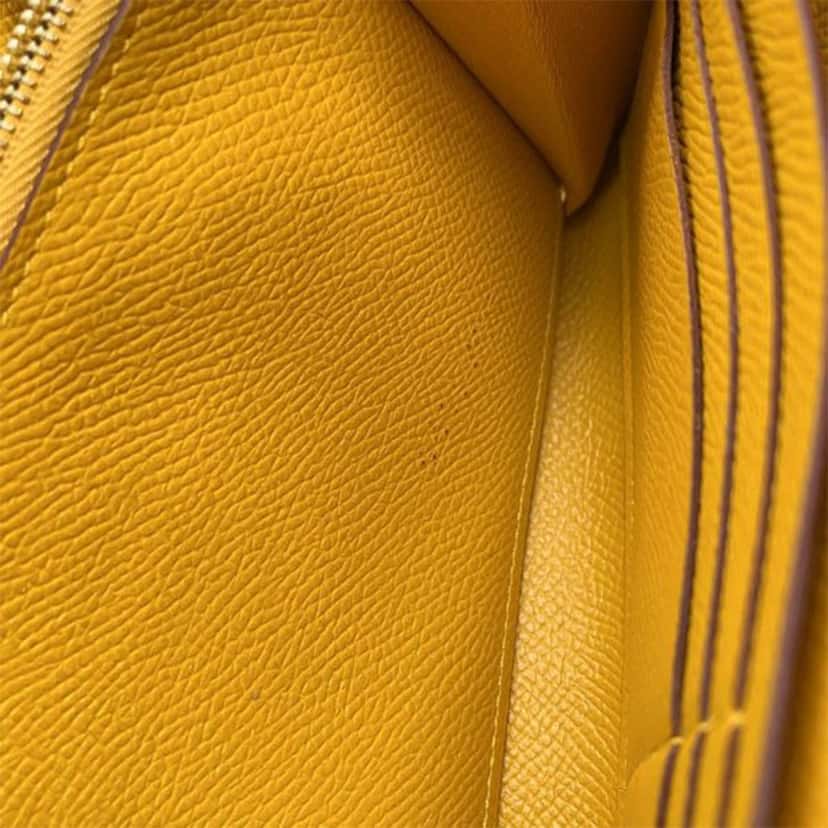 Hermès Epsom Kelly Longue Wallet Yellow Leather Good condition - Model View