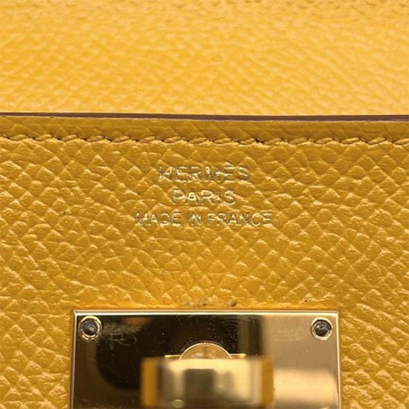 Hermès Epsom Kelly Longue Wallet Yellow Leather Good condition - Box View