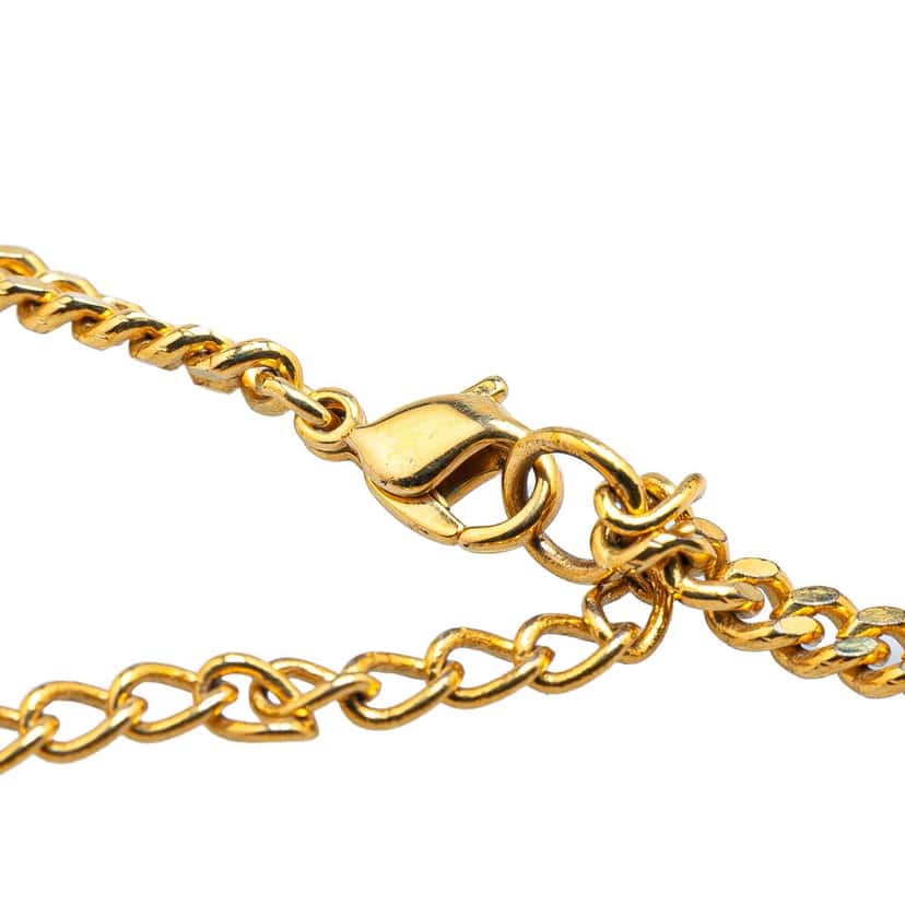Dior Gold Plated Lock and Key Charm Necklace Gold Metal Good condition - Model View