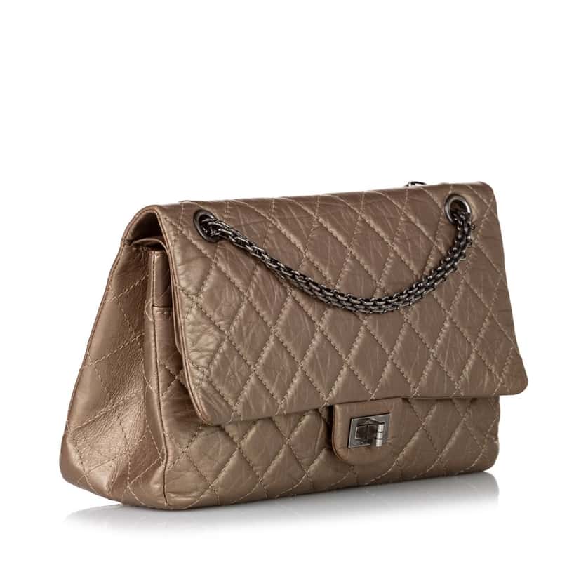Chanel Mademoiselle Turnlock Reissue Chain Timeless Flap Brown Leather Good condition - Back View