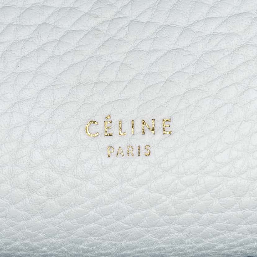 Celine Mini Bicolor Leather Belt Satchel White Leather Good condition - Box View