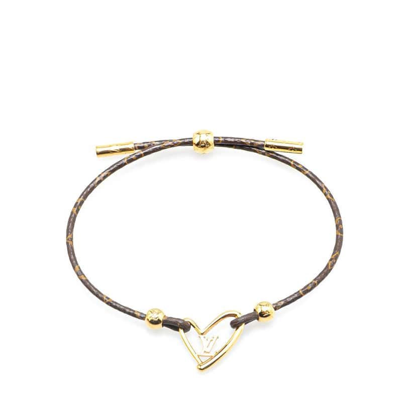 Louis Vuitton Monogram Fall In Love Adjustable Bracelet Brown Canvas Good condition - Front View