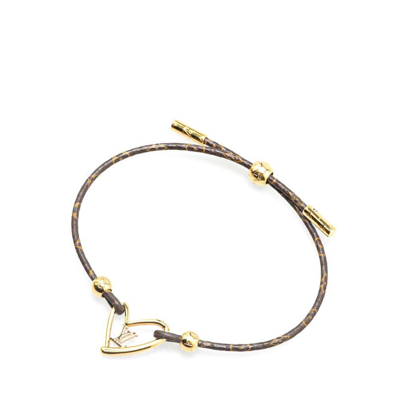 Louis Vuitton Monogram Fall In Love Adjustable Bracelet Brown Canvas Good condition - Back View