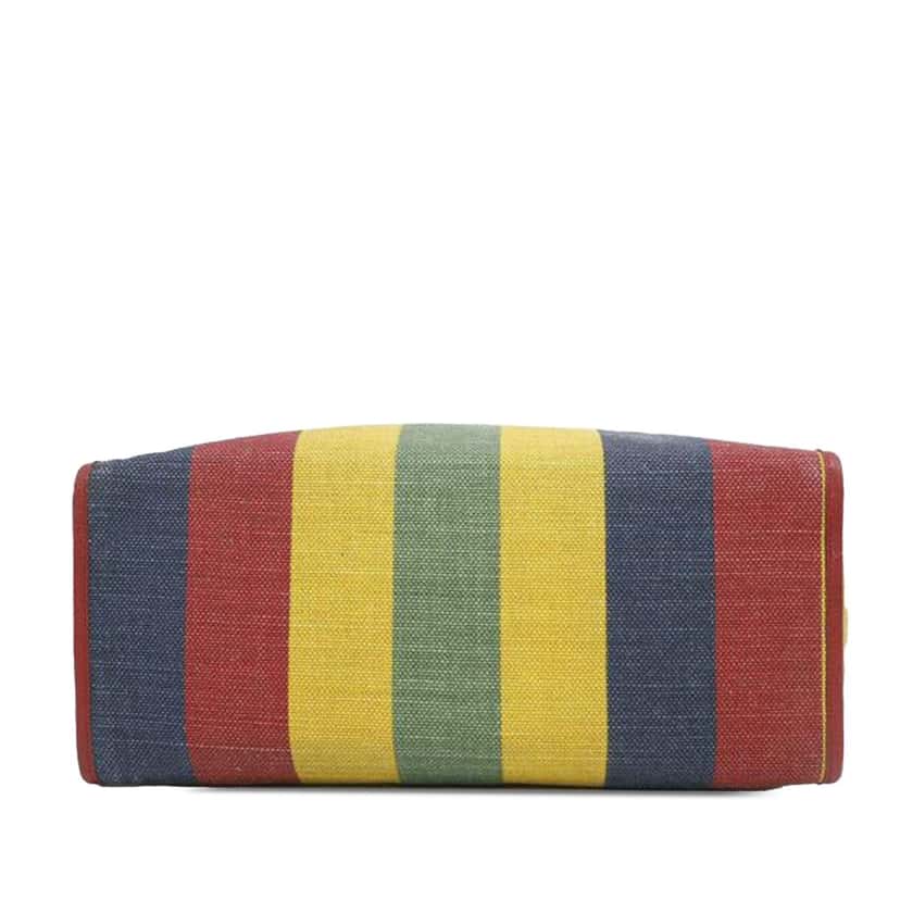 Gucci Baiadera Stripe Canvas Convertible Tote Red Canvas Good condition - Inside View