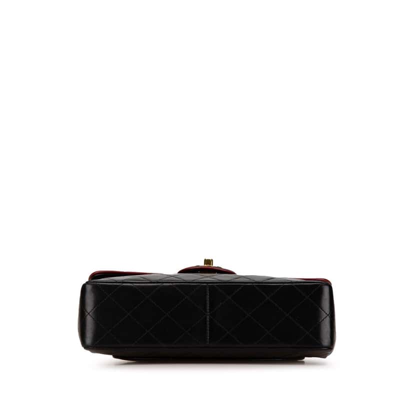 Chanel CC Bicolor Quilted Lambskin Single Flap Black Leather Fair condition - Inside View