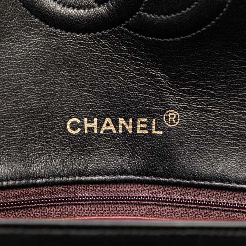 Chanel CC Bicolor Quilted Lambskin Single Flap Black Leather Fair condition - Box View