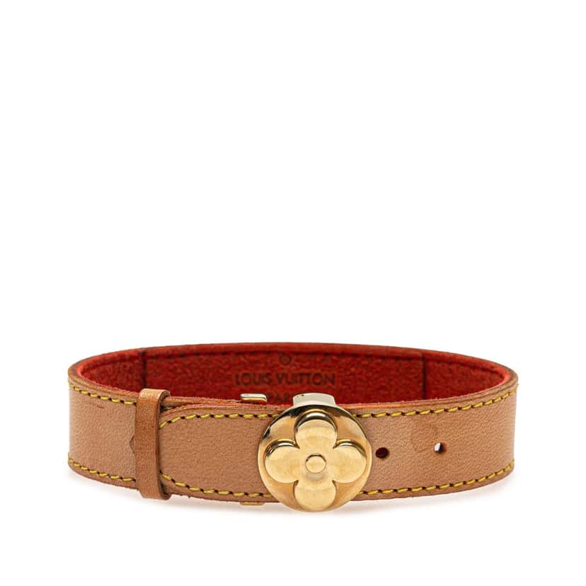 Louis Vuitton Monogram Wish Bracelet Brown Leather Good condition - Front View