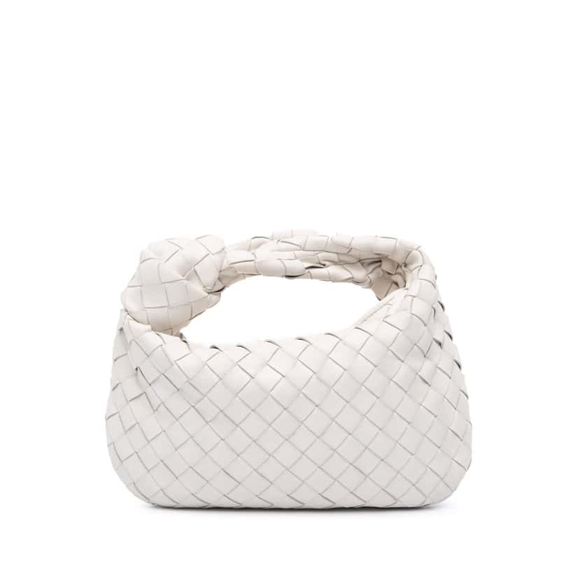 Bottega Veneta Mini Nappa Intrecciato Jodie White Leather Good condition - Front View