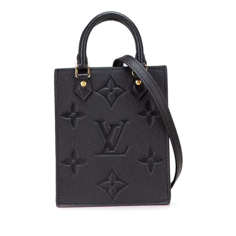 Louis Vuitton Monogram Empreinte Petit Sac Plat Black Leather Good condition - Front View