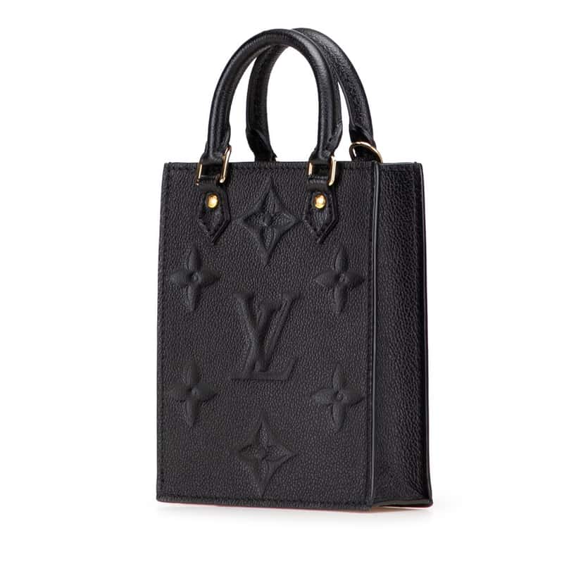 Louis Vuitton Monogram Empreinte Petit Sac Plat Black Leather Good condition - Back View