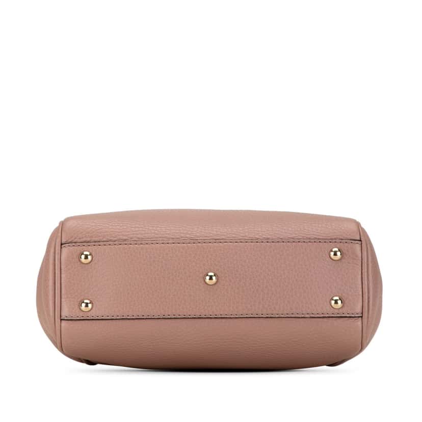 Gucci Mini Calfskin Bamboo Shopper Satchel Pink Leather Good condition - Inside View