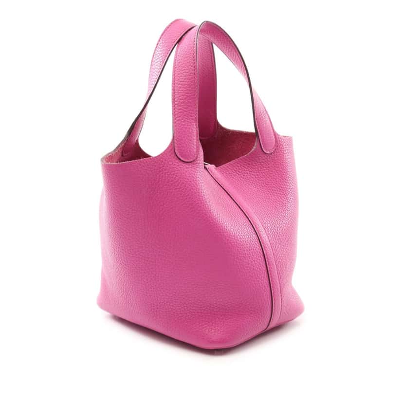 Hermès Clemence Picotin Lock 18 Pink Leather Good condition - Back View