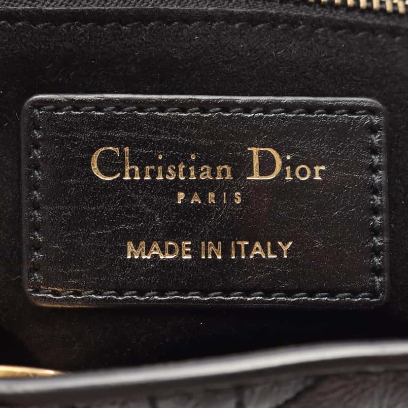 Dior Small Crinkled Patent Cannage My ABCDior Lady Dior Black Leather Good condition - Model View