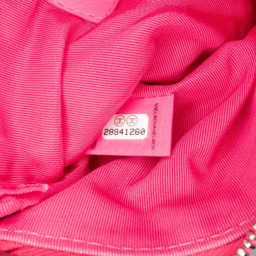 Chanel Small Goatskin Quilted Reissue Cosmetic Pouch Pink Leather Good condition - Box View