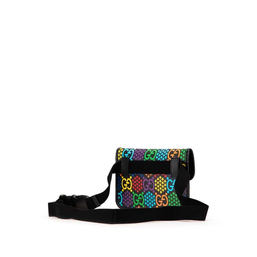 Gucci GG Supreme Psychedelic Belt Bag Black Canvas Good condition - Back View