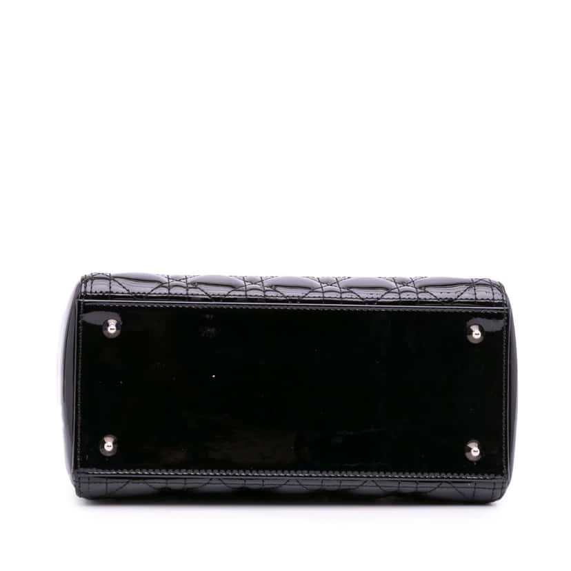 Dior Medium Patent Cannage Lady Dior Black Leather Good condition - Inside View