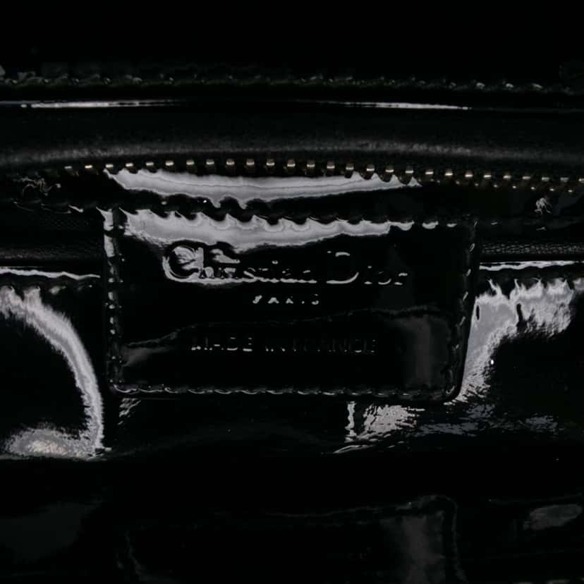 Dior Medium Patent Cannage Lady Dior Black Leather Good condition - Box View