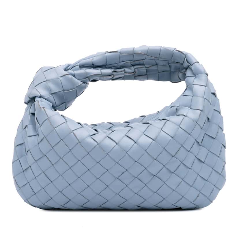 Bottega Veneta Mini Nappa Intrecciato Jodie Blue Leather Good condition - Front View