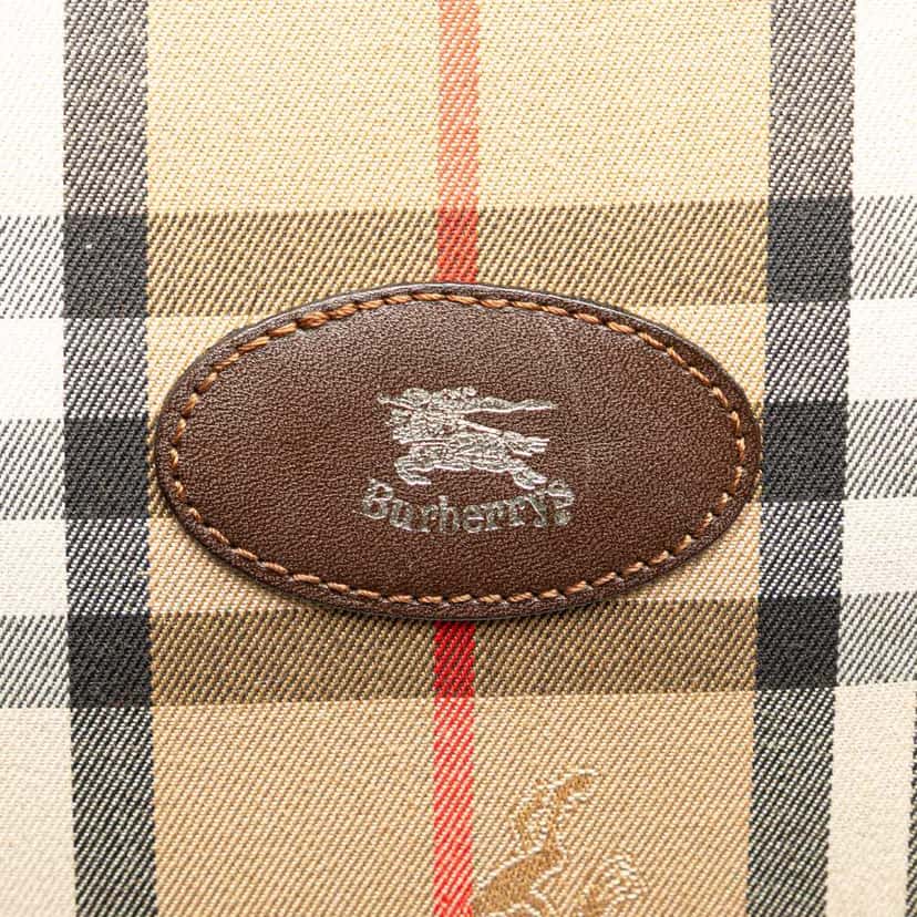Burberry Haymarket Check Canvas Tote Brown Canvas Good condition - Box View