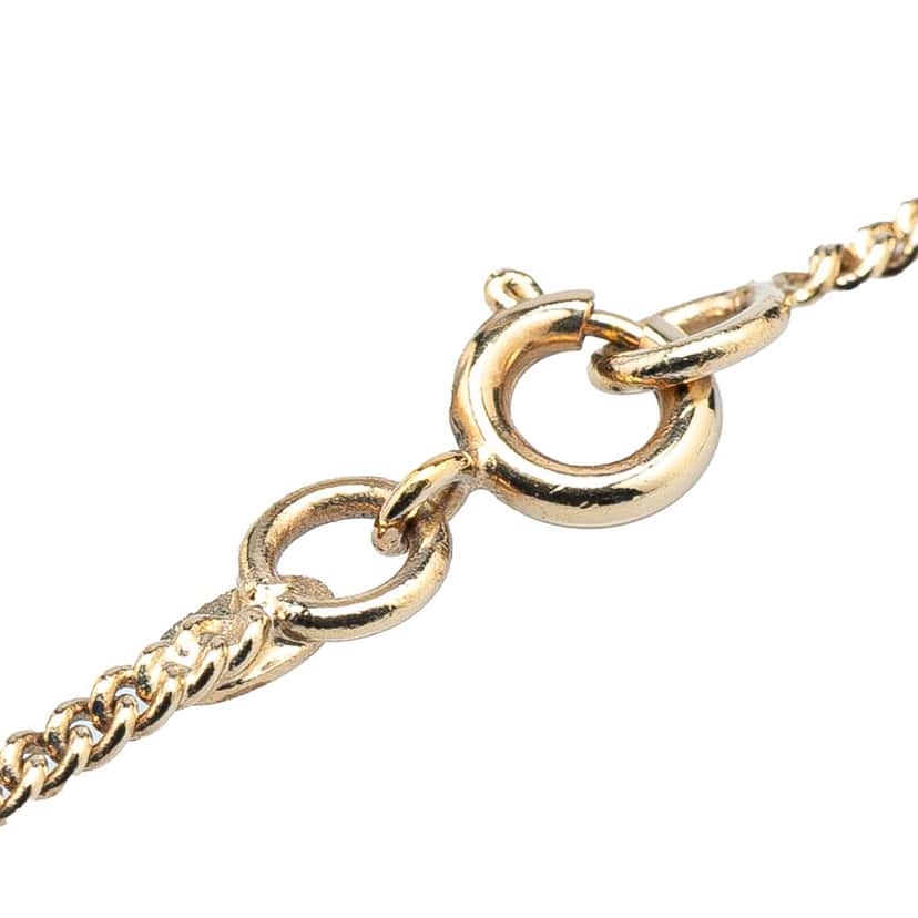 Chanel Gold Plated CC Lipstick Pendant Necklace Gold Metal Good condition - Back View
