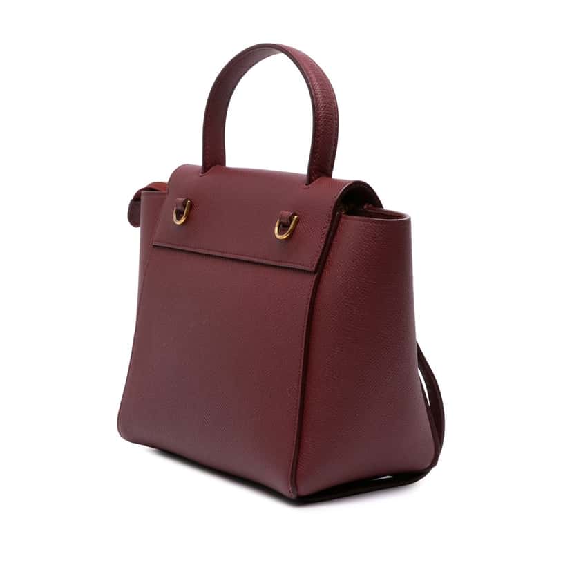 Celine Nano Grained Calfskin Belt Bag Red Leather Good condition - Back View