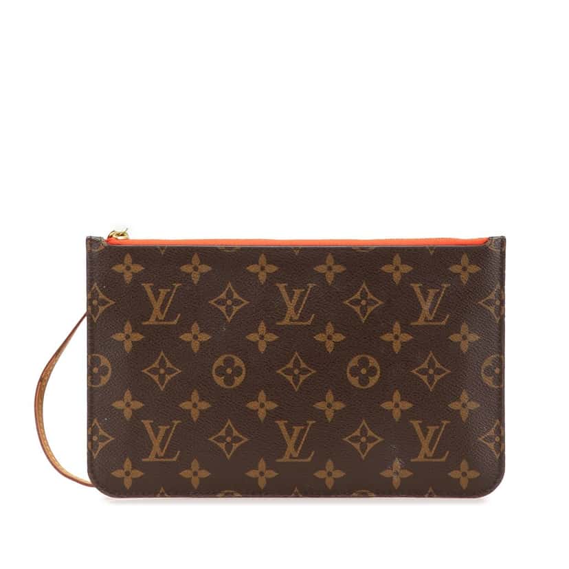 Louis Vuitton Monogram Neverfull Pouch Brown Canvas Good condition - Front View
