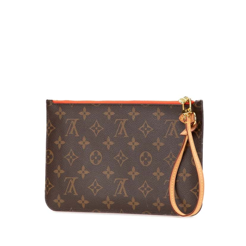 Louis Vuitton Monogram Neverfull Pouch Brown Canvas Good condition - Back View