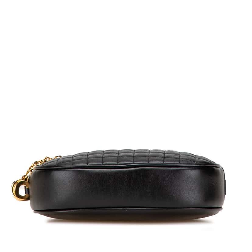 Celine Quilted Calfskin C Charm Crossbody Black Leather Good condition - Inside View