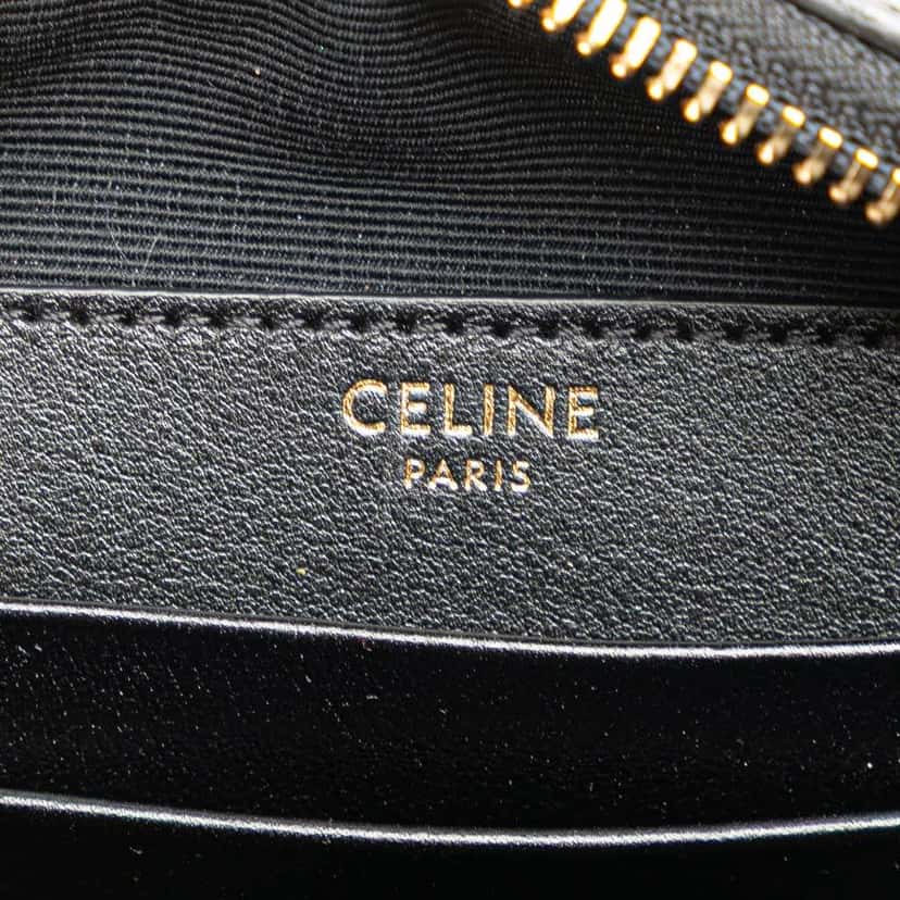 Celine Quilted Calfskin C Charm Crossbody Black Leather Good condition - Box View
