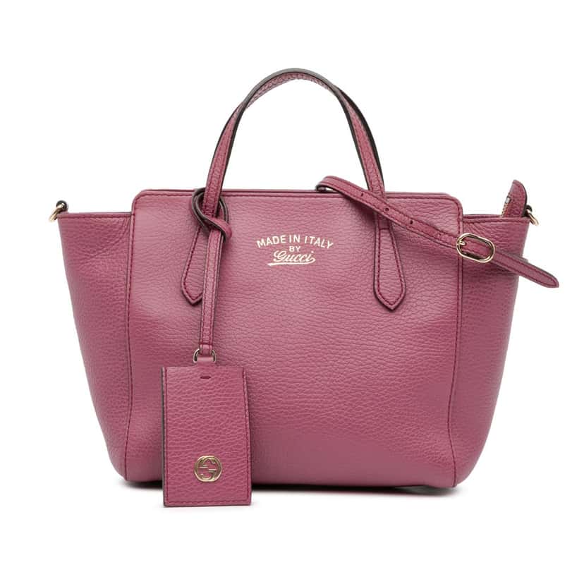 Gucci Mini Leather Swing Satchel Purple Leather Good condition - Front View